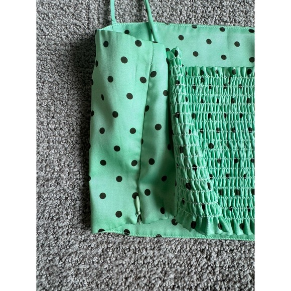 Zara Polka Dot Crop Top Mint Green Size S - Picture 9 of 12